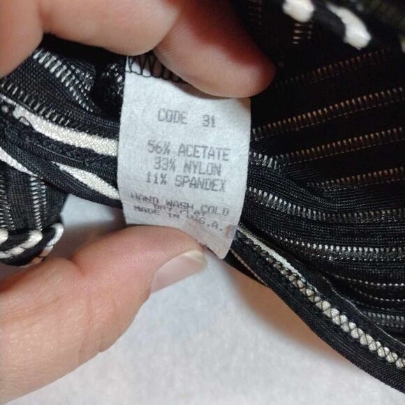 Women's Shirt By M Solo, Size Small, Black/grey/white Stripped - Picture 9 of 10